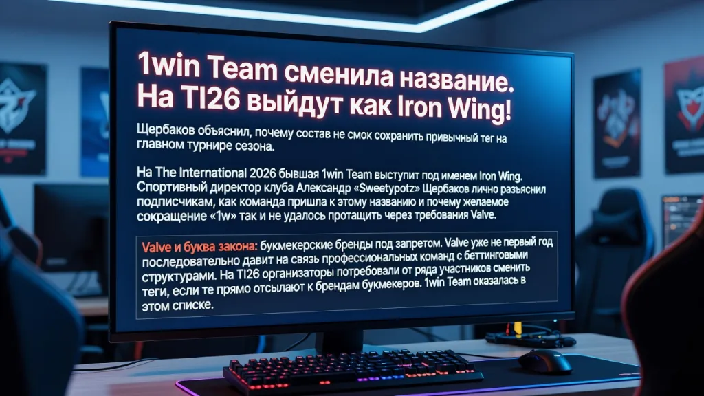 1win Team сменила название. На TI26 выйдут как Iron Wing!