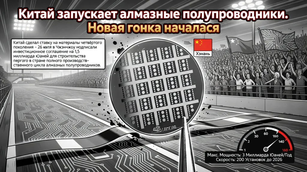 Китай запускает алмазные полупроводники. Новая гонка началась